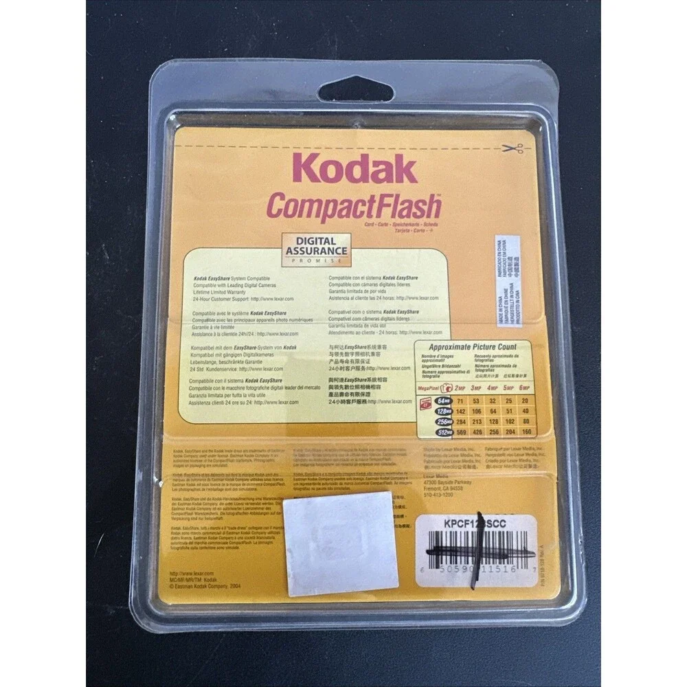 Kodak CompactFlash 128MB Memory Card Type 1 CF Card Vintage Retro Camera Tech